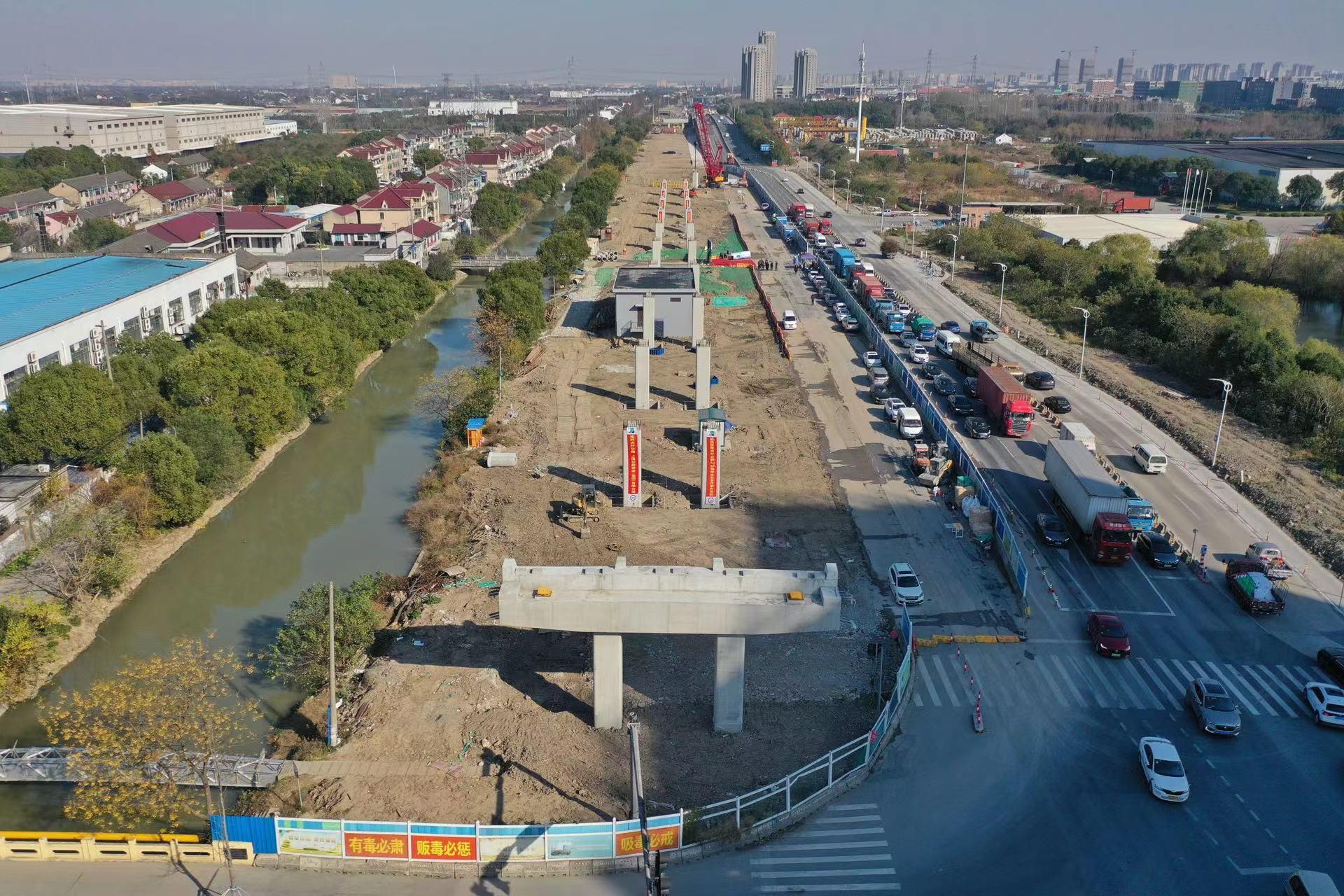 大叶公路城区段高架桥正式开启预制拼装施工