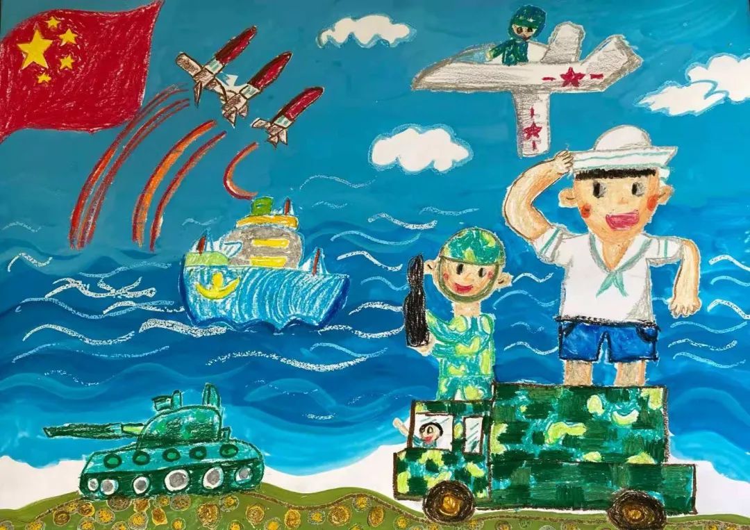 海军空军陆军儿童画图片