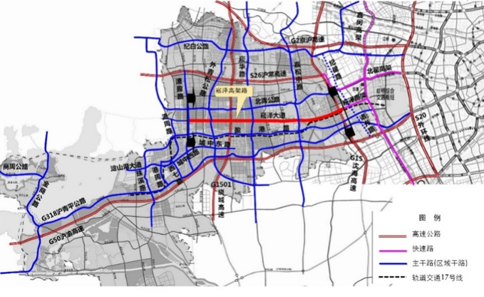崧泽高架西延伸是2017年年底开工建设的青浦区首条快速高架线路,全长