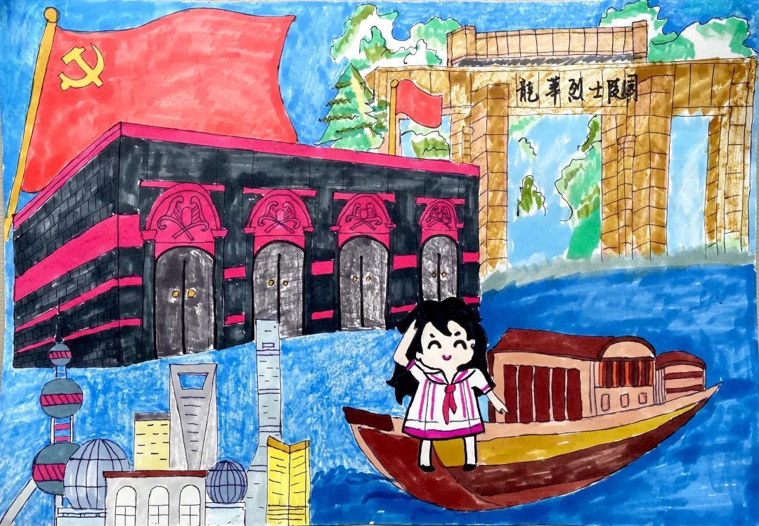 漕娃用画笔描绘百年党史