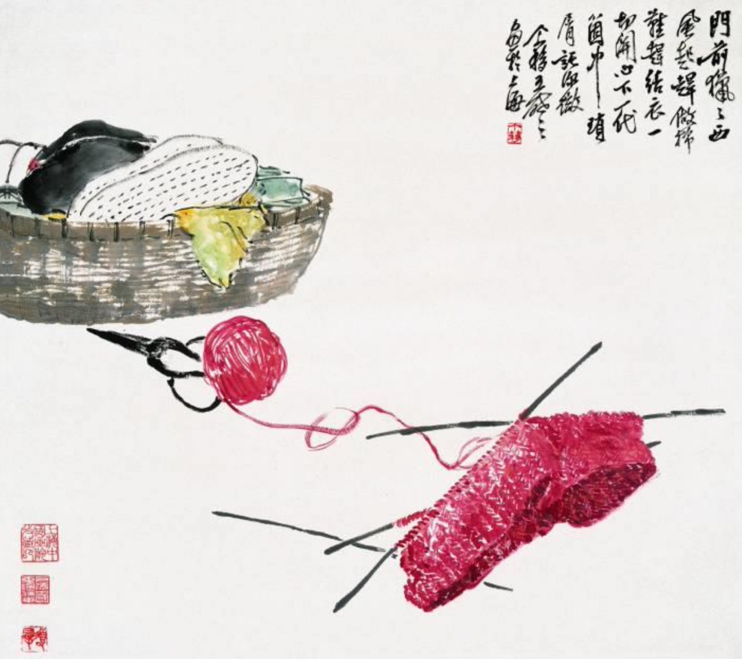 20世纪50年代 中国画  作品赏析  《勤俭持家》用传统中国画的笔墨