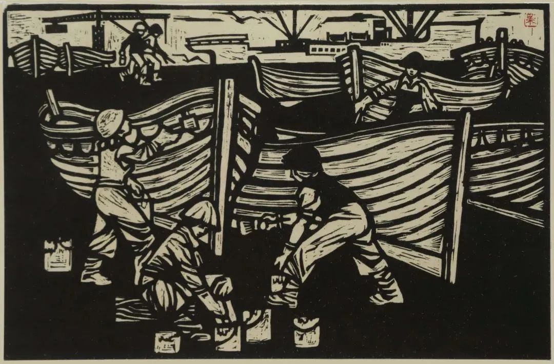 而是更关注画面的现代构成因素,采用了新的叙事方式,在同时期的版画