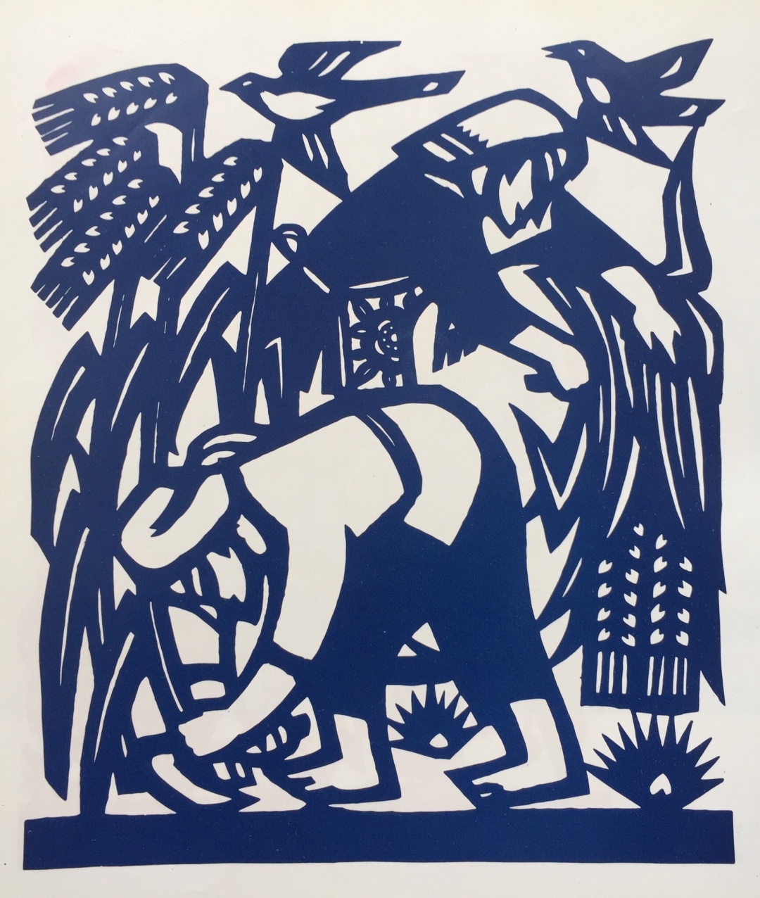 情结,非常善于将农家田园生活的美好场景通过剪纸艺术的方式表达出来