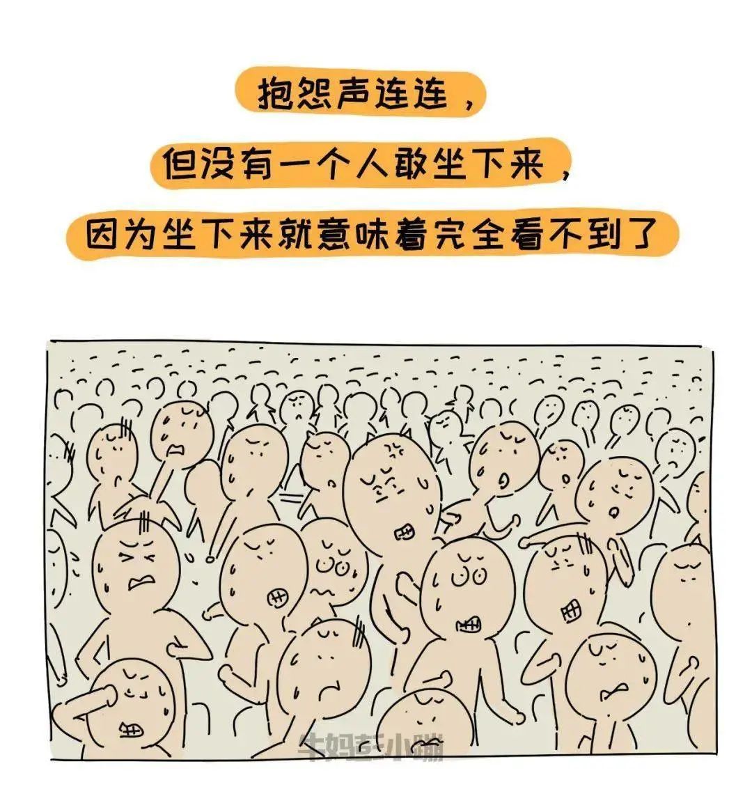 剧场效应:人们在剧场中看表演,当前面有人站起来时,后面的人被挡也会