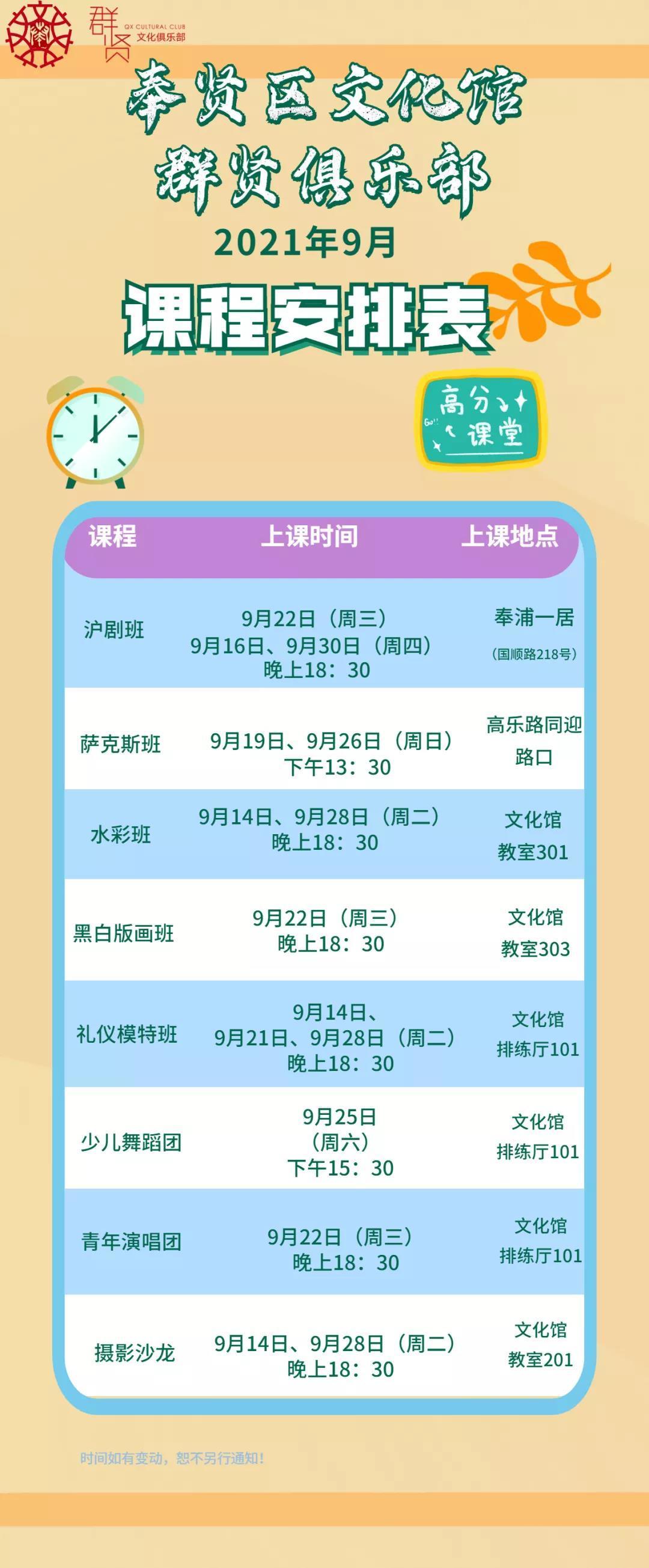 预告|群贤俱乐部2021年9月培训课程安排