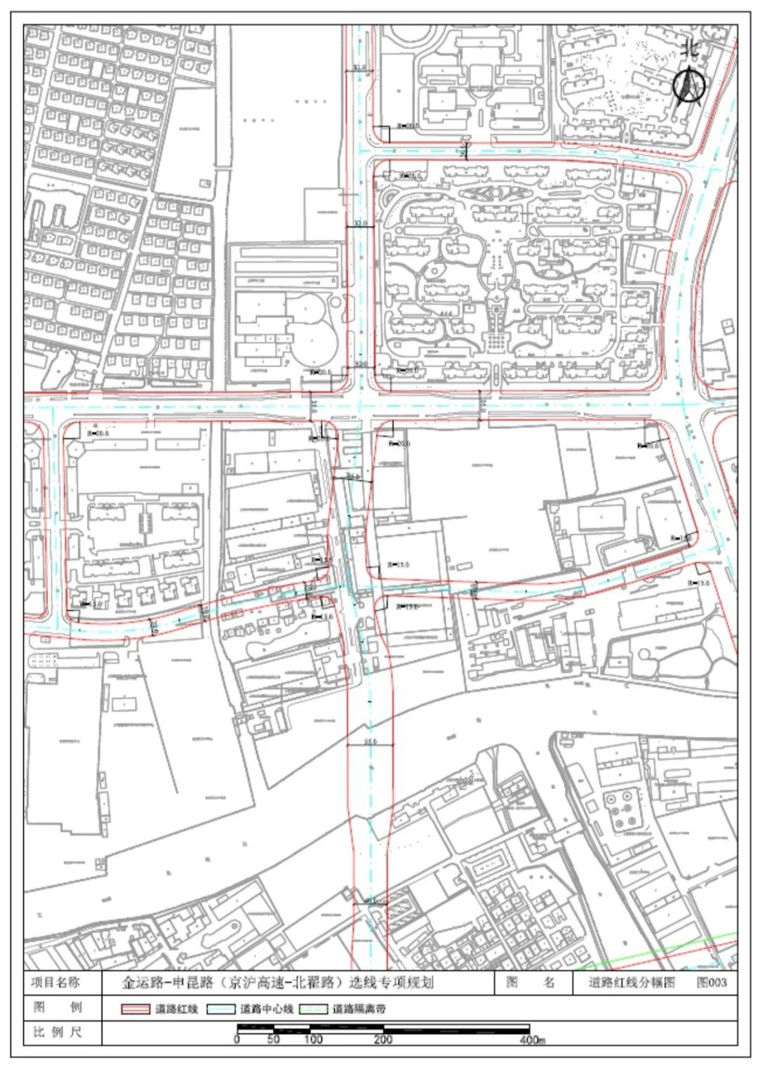 道路红线规划(图3)  道路红线规划调整方案:金运路