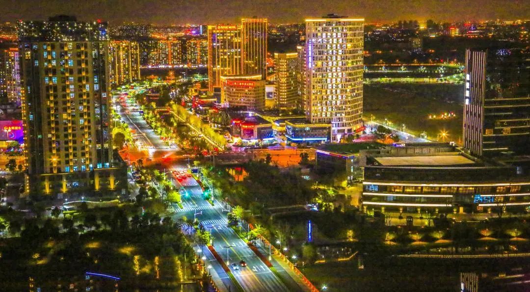 松江新城,越夜越美丽