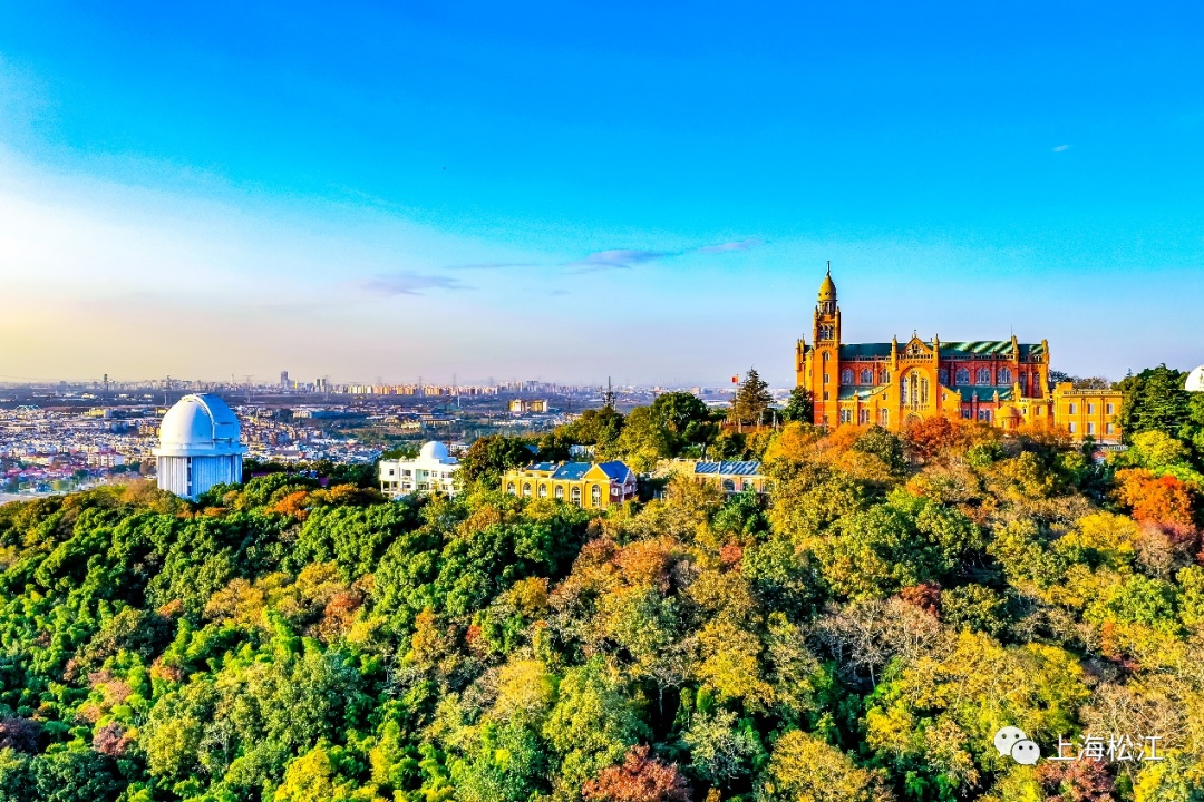 夕阳下的佘山,美成了"秋天的童话"