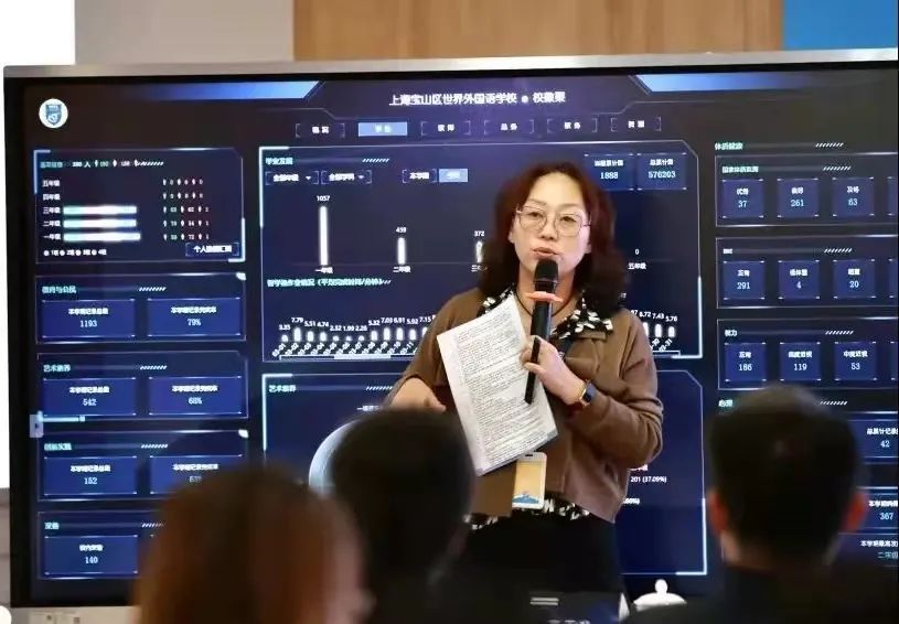 11月29日下午,在宝山世界外国语学校,宝山世外集团总校长吴佩芸,在