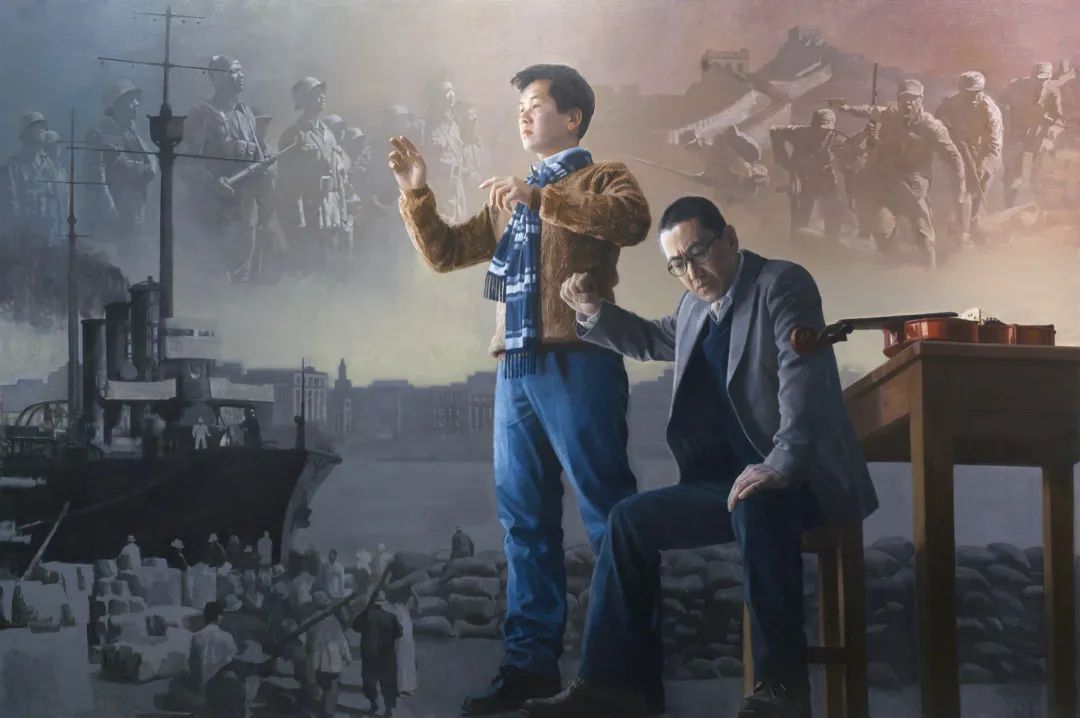 孙化一《国歌的诞生 200×300cm 油画 沈柔坚艺术基金奖