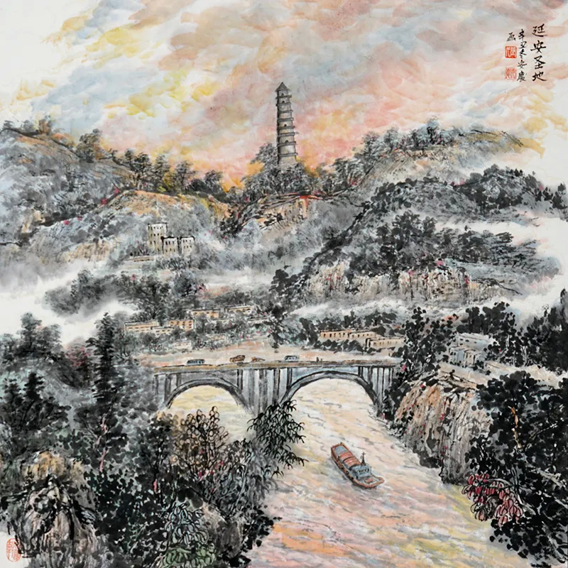 张曙光 红色西柏坡 192×162cm 中国画 3疫情防控期间参观须知