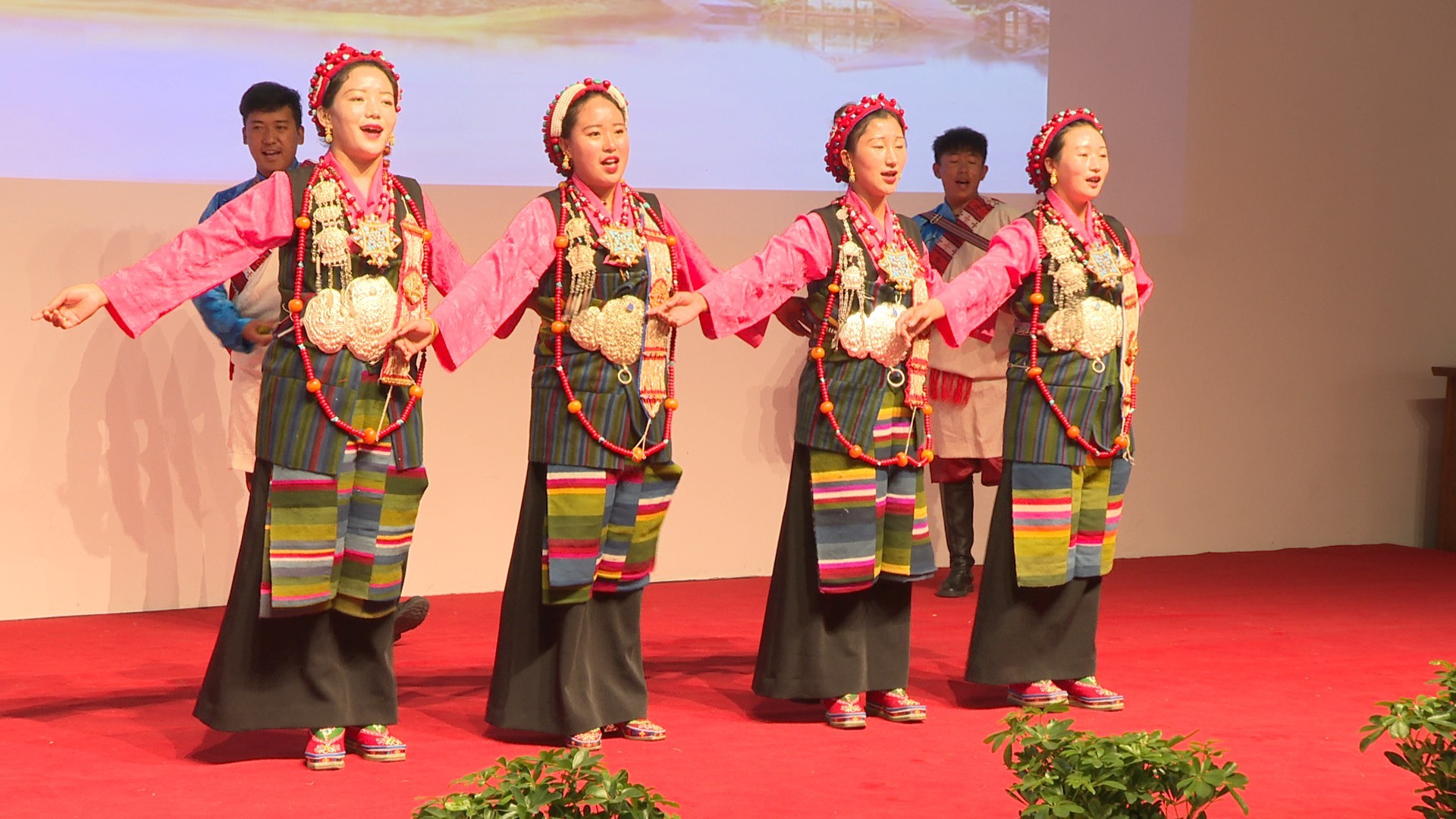 市民在家门口欣赏原汁原味藏族表演西藏定日县文艺演出团来松交流