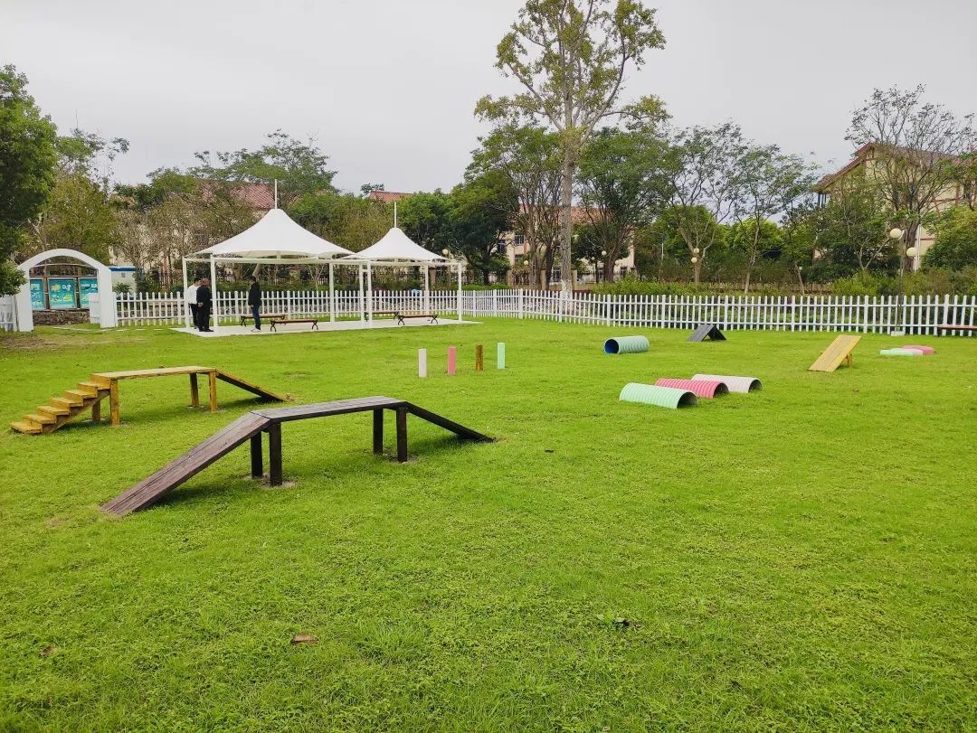 7月利用自治家园打造了"宠物乐园",设立在小区空旷且使用率不高的区域