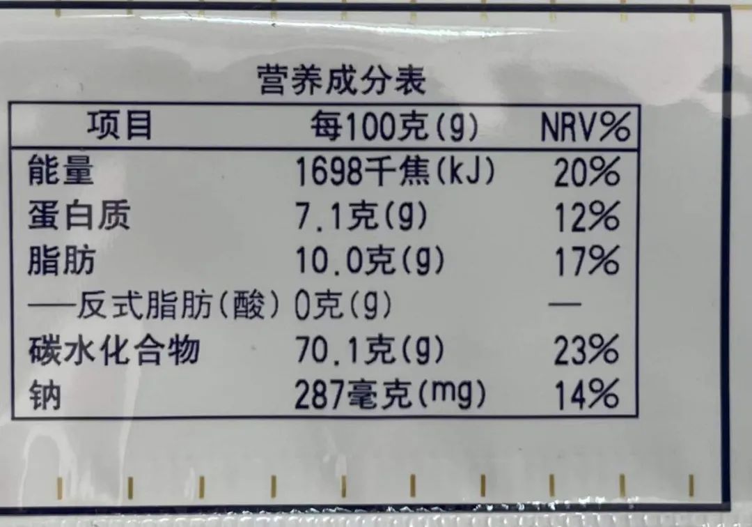 《食品安全国家标准预包装食品营养标签通则》规定,反式脂肪酸每100g