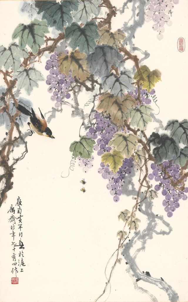 【中华艺术宫 | 轻悦读】黄幻吾《葡萄·鸟》:明快澄净