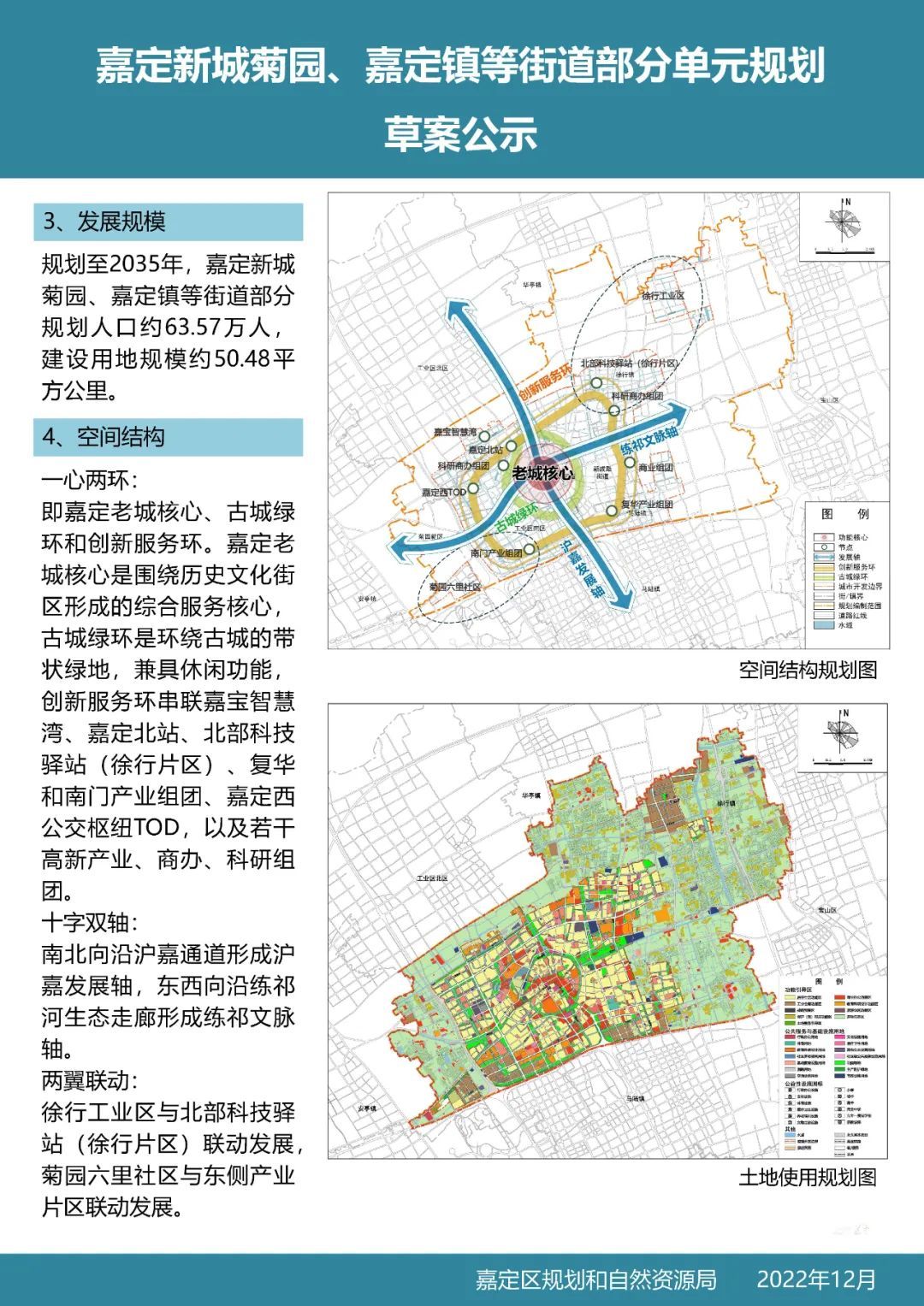 规划嘉定新城单元规划草案正在公示中涉及交通土地综合利用公共服务