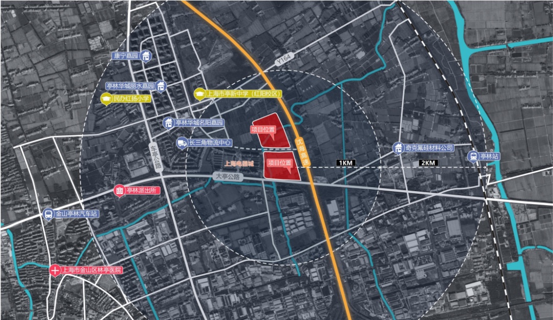 项目选址位于上海市金山区亭林镇36-05地块,北至林顺路,西至亭虹路,南