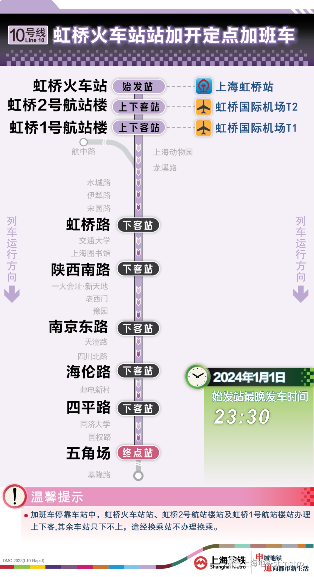 南京東路站和豫園站封站跳停六線延時運營四線加開元旦假期上海地鐵