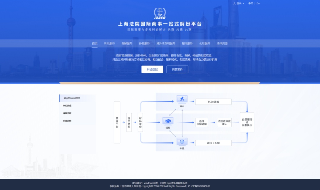 上海法院國際商事一站式解紛平臺上線