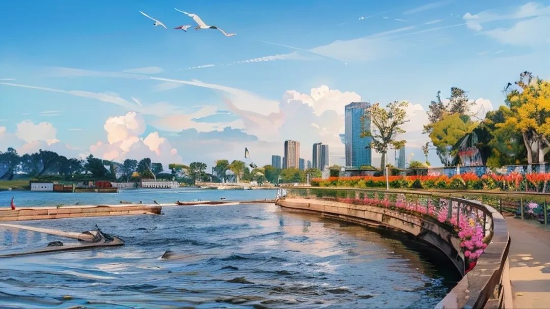 超梦幻走进ai漫画版青浦环城水系公园